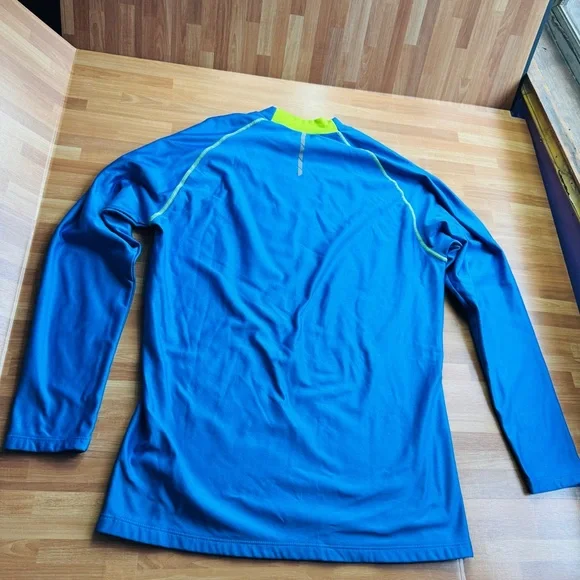 Hind running shirt mock turtle neck XL blue mens long sleeve - Picture 8 of 9